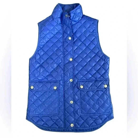 J.CREW purple blue quilted puffer vest down women’s vest size XXS - Picture 2 of 7